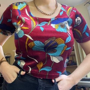 Velvet Multi Color Lilies Shirt